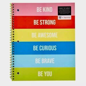 NWT Best Year Ever Be Kind College Ruled 1 Subject Spiral Notebook Rainbow Pride